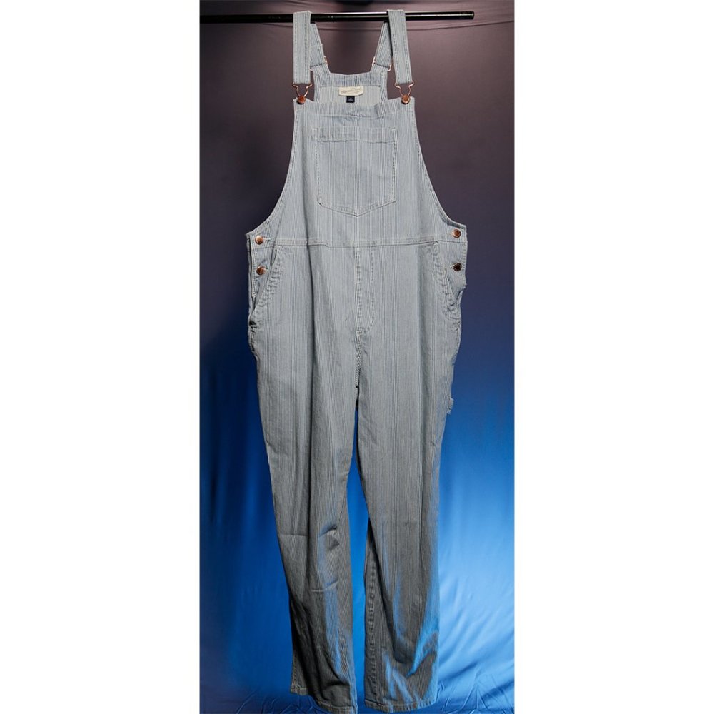 Women's Denim Boyfriend Overalls - Universal Thread Light Blue Striped